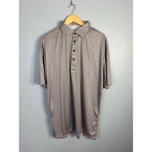 Collars & Co Mens 2X  Brown Houndstooth Dress Collar Polo Shirt Short Sleeve